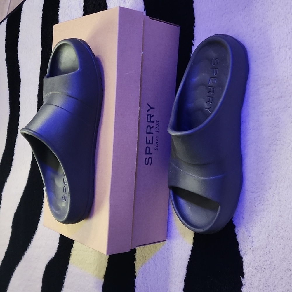 Sperry Float Slide Black Size 8 Nib - image 1